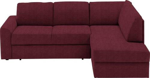ECKSOFA in Webstoff Rot  224/165 cm  - Rot/Schwarz, KONVENTIONELL, Kunststoff/Textil (224/165cm) - Xora