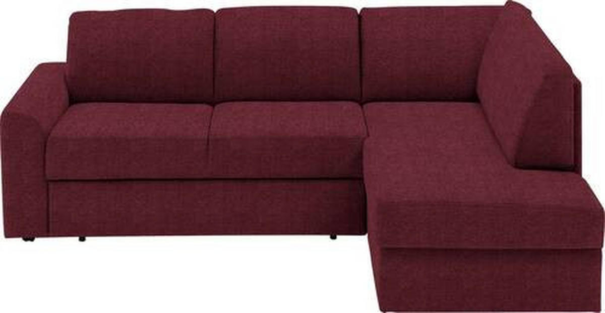 ECKSOFA in Webstoff Rot  224/165 cm  - Rot/Schwarz, KONVENTIONELL, Kunststoff/Textil (224/165cm) - Xora