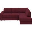 ECKSOFA in Webstoff Rot  - Rot/Schwarz, KONVENTIONELL, Kunststoff/Textil (224/165cm) - Xora