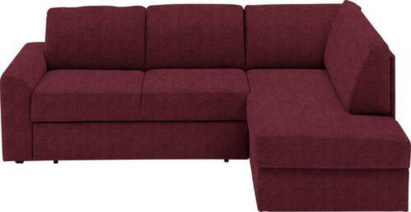 ECKSOFA in Webstoff Rot  - Rot/Schwarz, KONVENTIONELL, Kunststoff/Textil (224/165cm) - Xora