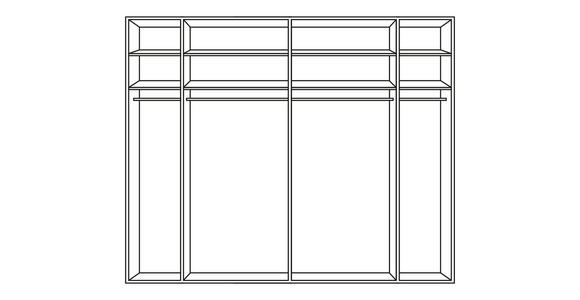 KLEIDERSCHRANK 300/216/58 cm 6-türig  - Schieferfarben/Weiß, KONVENTIONELL, Glas/Holzwerkstoff (300/216/58cm) - Novel