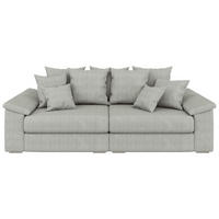BIGSOFA TERMINI Velours, Webstoff Creme  - Beige/Creme, Design, Holz/Textil (260/98/123cm) - MID.YOU