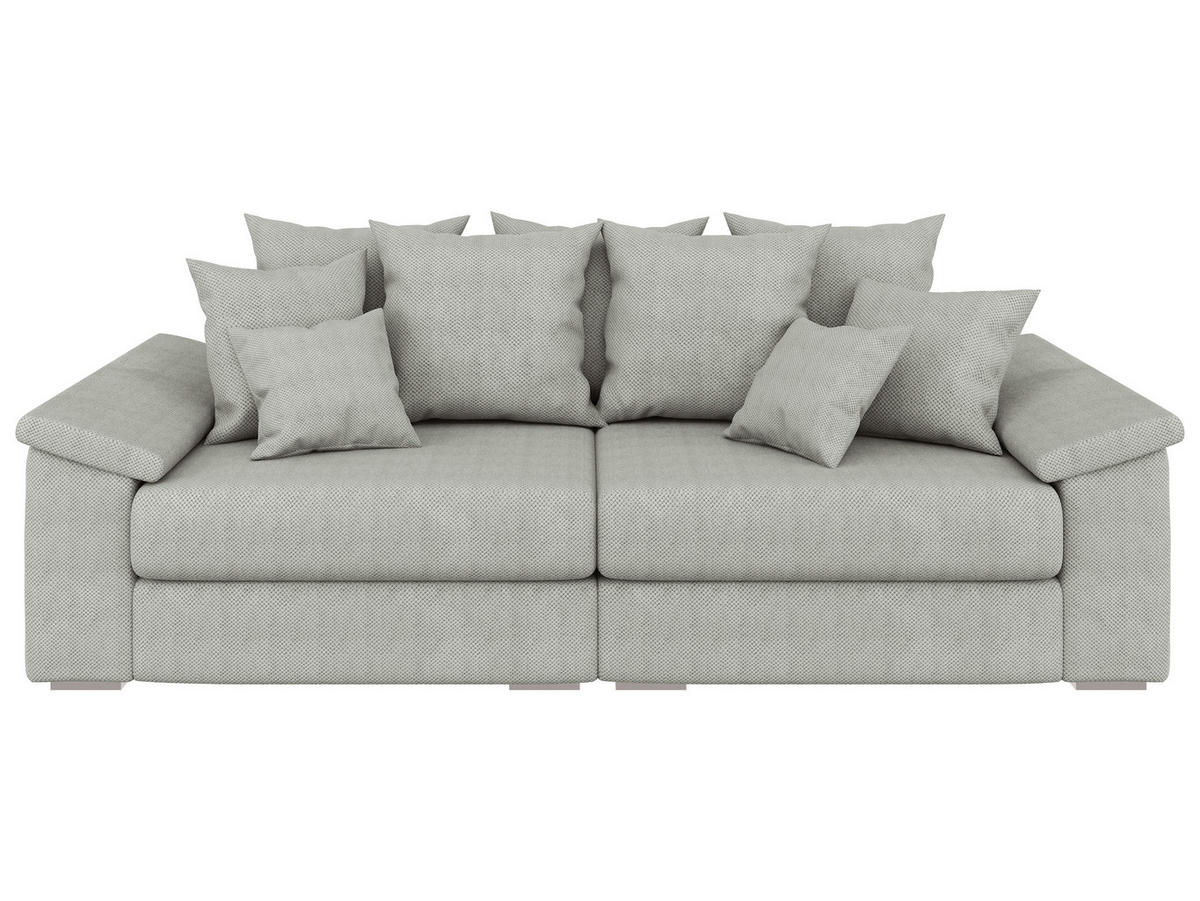BIGSOFA TERMINI Velours, Webstoff Creme  - Beige/Creme, Design, Holz/Textil (260/98/123cm) - MID.YOU