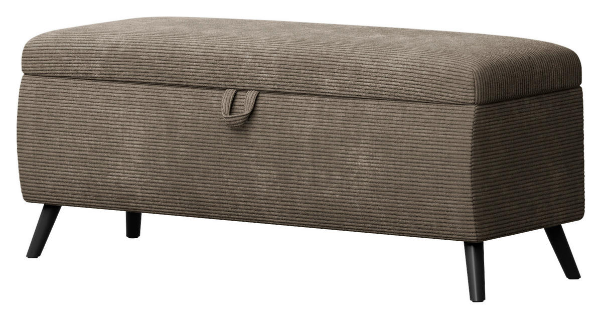 BETTBANK Cord Braun  - Schwarz/Braun, Trend, Holz/Textil (145/45/50cm) - Esposa