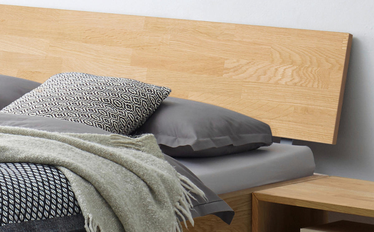 BETT 180/200 cm  in Eiche Bianco   - Eiche Bianco/Eichefarben, Natur, Holz (180/200cm) - Hasena