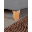 POLSTERBETT Matratze, Lattenrost, Bettkasten Buchefarben, Hellgrau 180/200 cm  - Buchefarben/Hellgrau, Design, Holz/Textil (180/200cm) - Valnatura