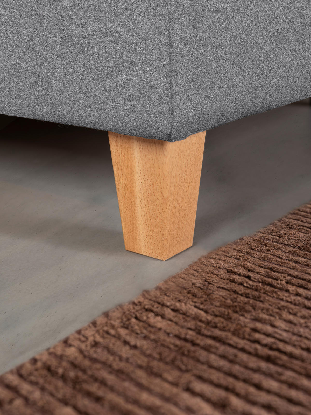 POLSTERBETT Matratze, Lattenrost, Bettkasten Buchefarben, Hellgrau 180/200 cm  - Buchefarben/Hellgrau, Design, Holz/Textil (180/200cm) - Valnatura