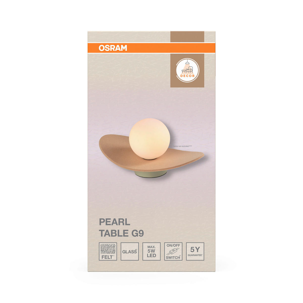 TISCHLEUCHTE 28/15/13,5 cm   - Beige, Design, Glas/Textil (28/15/13,5cm) - Osram