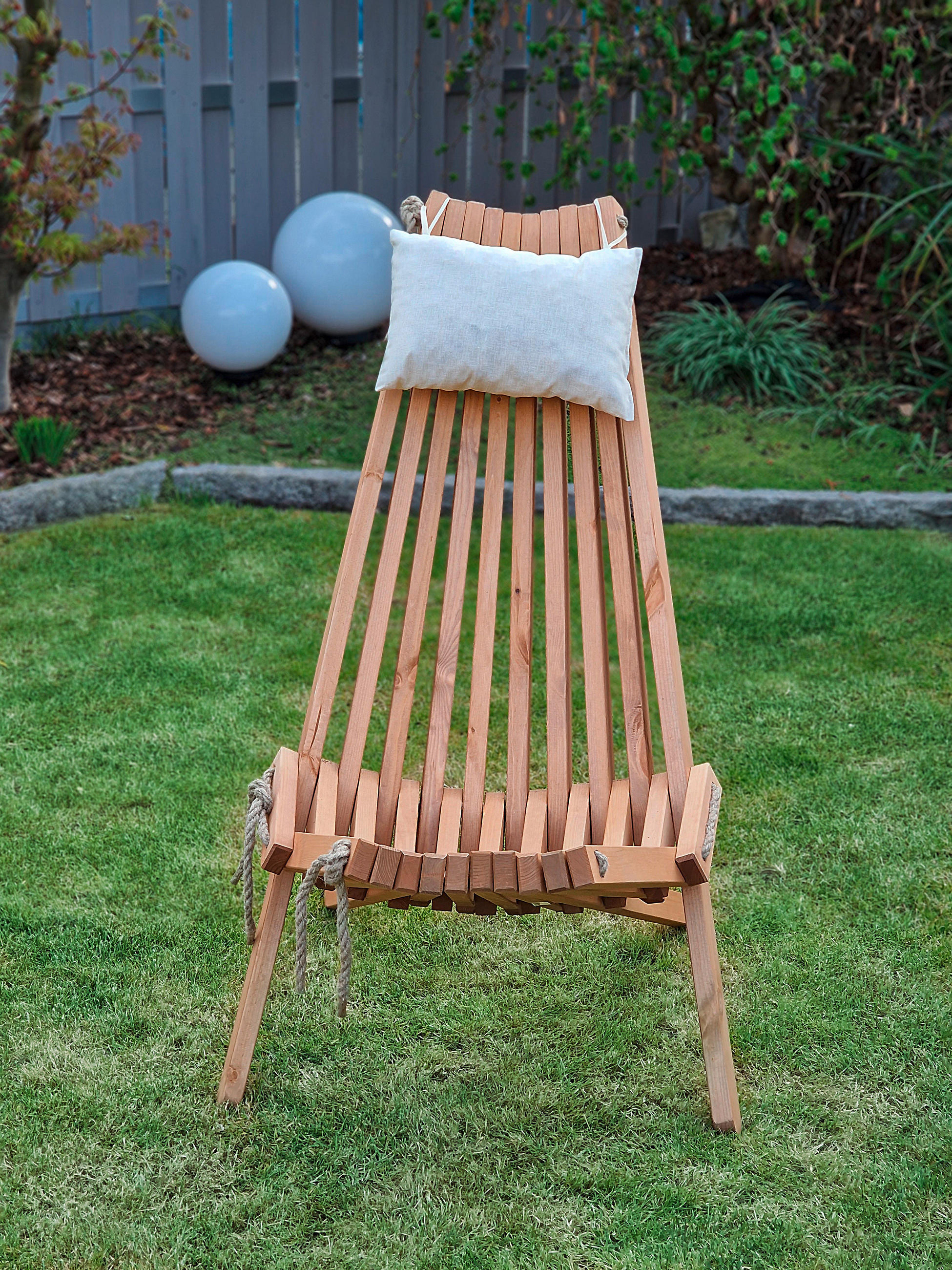 ZAHRADNÍ RELAXAČNÍ ŽIDLE, dřevo, textil - hnědá, Moderní, dřevo/textil (69/104/93cm) - Gardenson