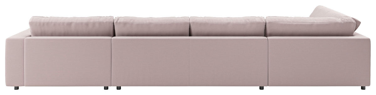 WOHNLANDSCHAFT in Cord Rosa  - Schwarz/Rosa, Design, Kunststoff/Textil (224/425/190cm) - Pure Home Lifestyle