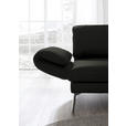RÉCAMIERE in Echtleder Schwarz  - Chromfarben/Schwarz, Design, Leder/Metall (209/85-109/95-16cm) - Dieter Knoll