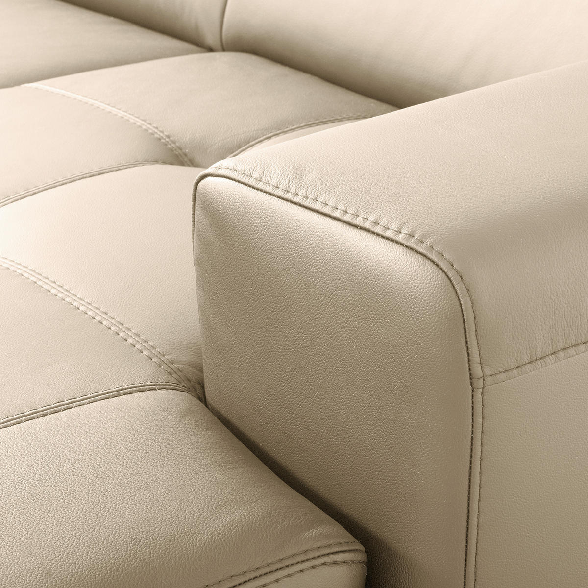 ECKSOFA Grau Echtleder Lederlook  - Schwarz/Grau, Design, Leder/Textil (247/173cm) - Livetastic