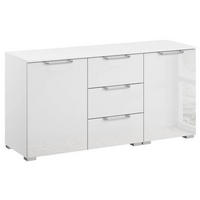 SIDEBOARD 120/61/42 cm  in Klar, Weiss  - Klar/Weiss, Design, Glas/Holzwerkstoff (120/61/42cm) - Novel