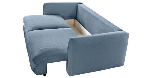 SCHLAFSOFA Struktur Blau Zierkissen, Rückenkissen, Bettkasten, Schlaffunktion, Rücken echt, Liegefläche im Originalstoff  - Blau/Schwarz, KONVENTIONELL, Kunststoff/Textil (237/94/117cm) - Carryhome