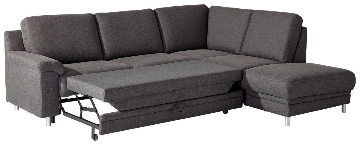 SJEDEĆA GARNITURA tekstil  tamno siva   - tamno siva/boje kroma, Moderno, tekstil (252/208cm) - Pure Home Comfort