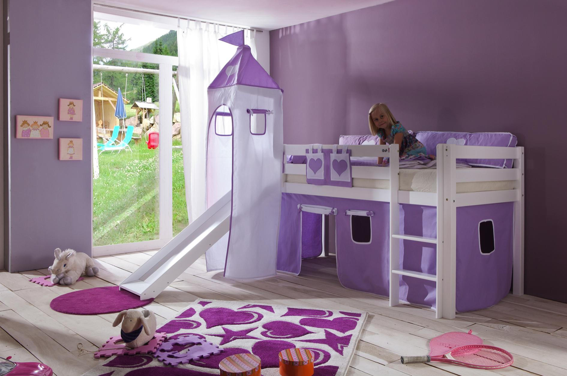 Spielbett 90x200 Cm Weiss Mit Rutsche Als Schloss