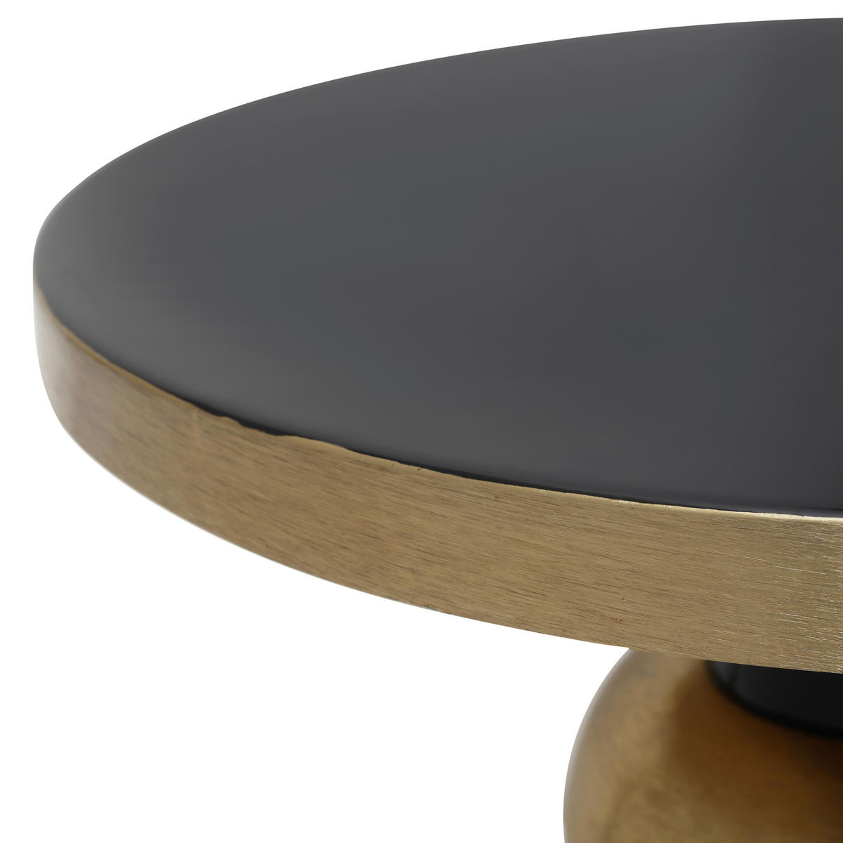 BEISTELLTISCH Schwarz, Goldfarben rund  - Goldfarben/Schwarz, Design, Metall (51/53cm) - Kayoom
