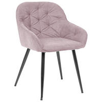 ARMLEHNSTUHL  in Eisen Webstoff  - Schwarz/Rosa, ROMANTIK / LANDHAUS, Textil/Metall (55/80/61cm) - Livetastic