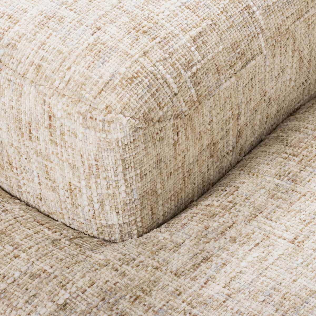 ECKSOFA PORTLAND in Struktur Beige Kopfteilverstellung  295/187 cm  - Chromfarben/Beige, Design, Holz/Textil (295/187cm) - Livetastic