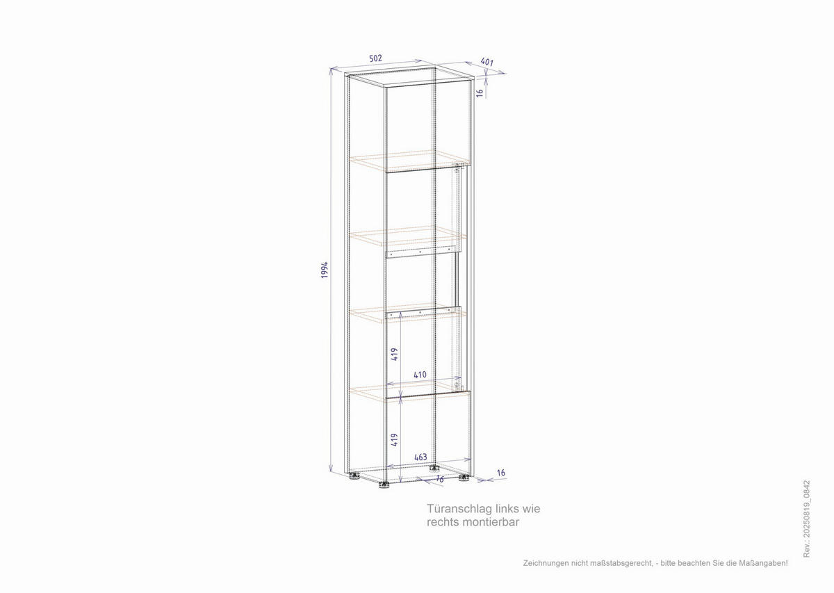 VITRINE  in Grün, Eichefarben  - Eichefarben/Schwarz, Design, Holzwerkstoff/Kunststoff (50/200/40cm) - Modante