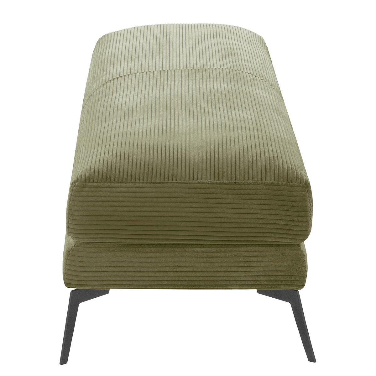 HOCKER Textil Olivgrün  - Schwarz/Olivgrün, Design, Textil/Metall (163/46/62cm) - Livetastic