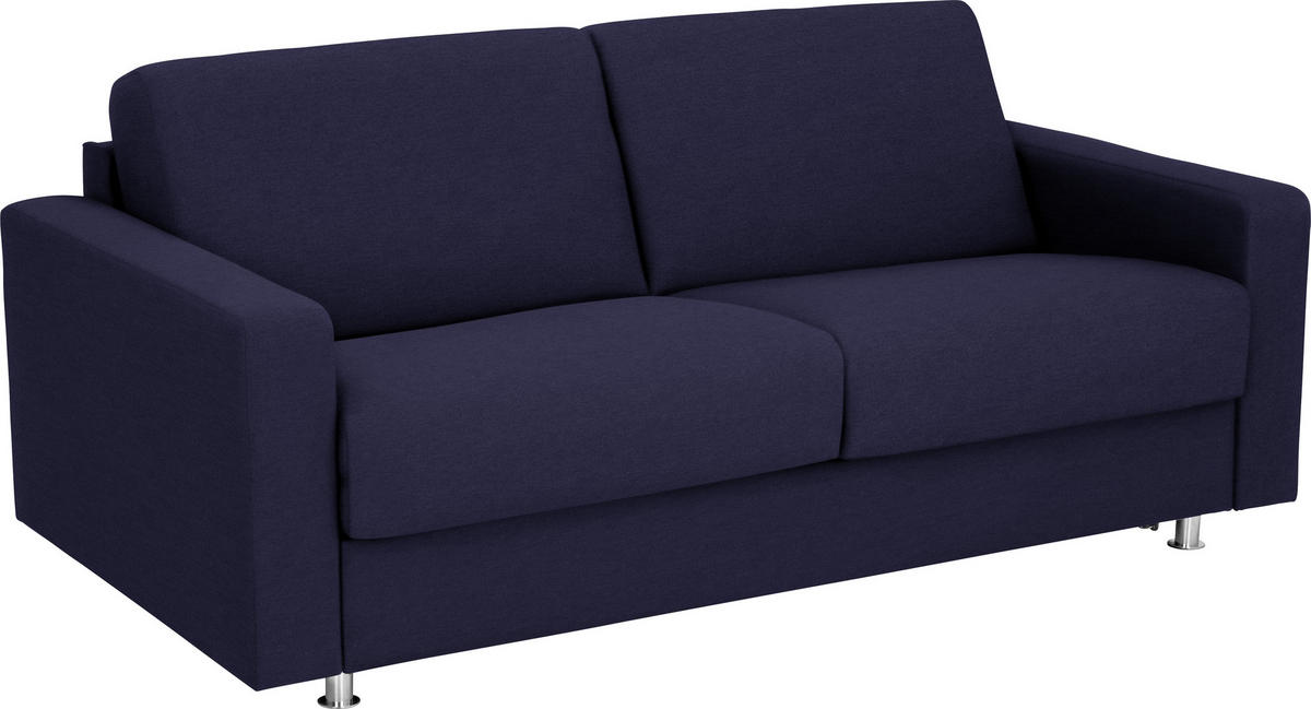 SCHLAFSOFA in Textil Dunkelblau  - Chromfarben/Dunkelblau, Design, Textil/Metall (195/84/100cm) - Bali
