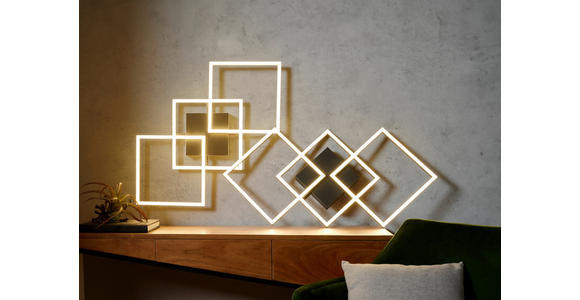 LED-DECKENLEUCHTE 75,5/37/6 cm - Nickelfarben, Trend, Kunststoff/Metall (75,5/37/6cm) - Novel