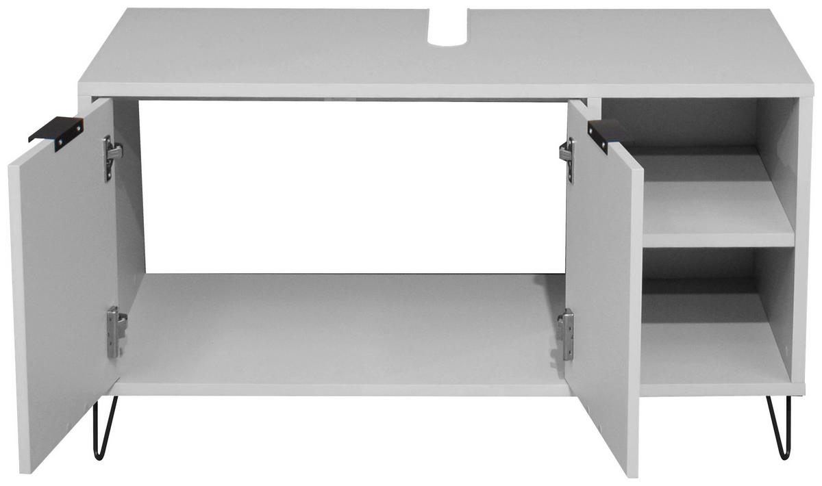 WASCHBECKENUNTERSCHRANK 71/58/45 cm  - Schwarz/Grau, MODERN, Holzwerkstoff/Metall (71/58/45cm) - Livetastic