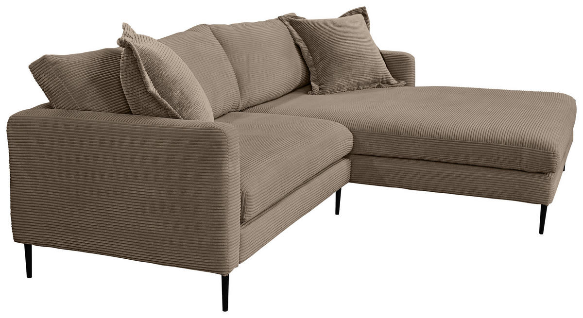 KUTNA GARNITURA tekstil  smeđa   - crna/smeđa, Design, tekstil/metal (268/193cm) - P & B
