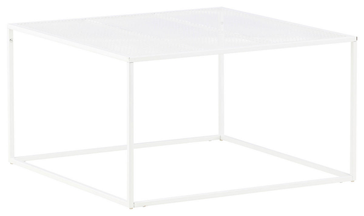 COUCHTISCH 80/80/45 cm quadratisch Weiß  - Weiß, Design, Metall (80/80/45cm) - Livetastic