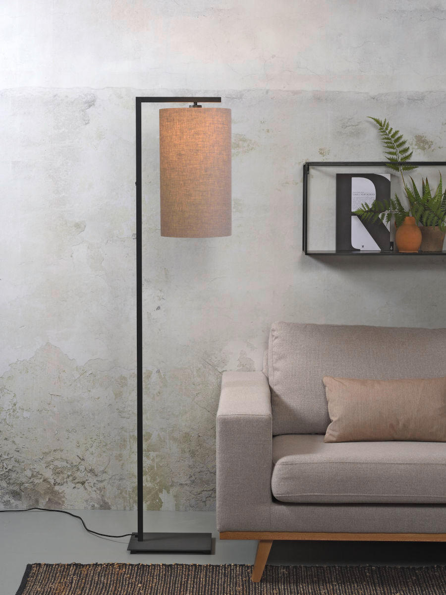 STEHLEUCHTE 35/160 cm    - Beige/Schwarz, Basics, Textil/Metall (35/160cm) - It's about Romi