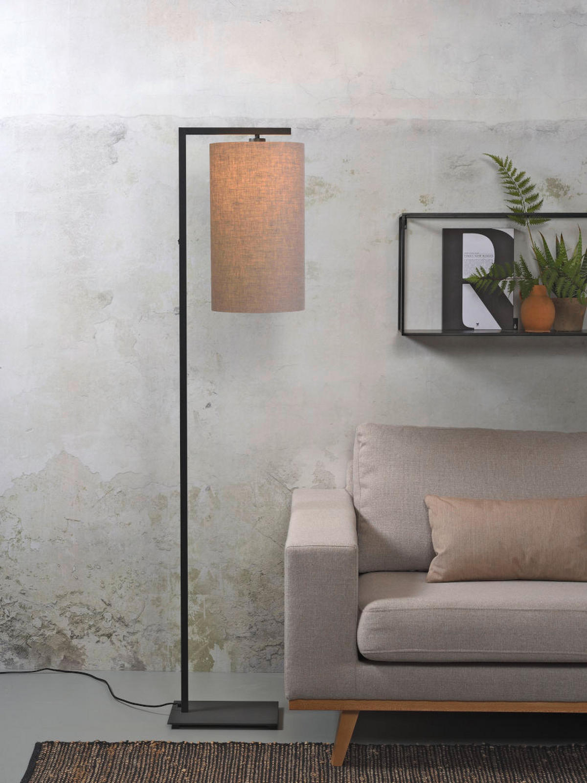 STEHLEUCHTE 35/160 cm    - Beige/Schwarz, Basics, Textil/Metall (35/160cm) - It's about Romi