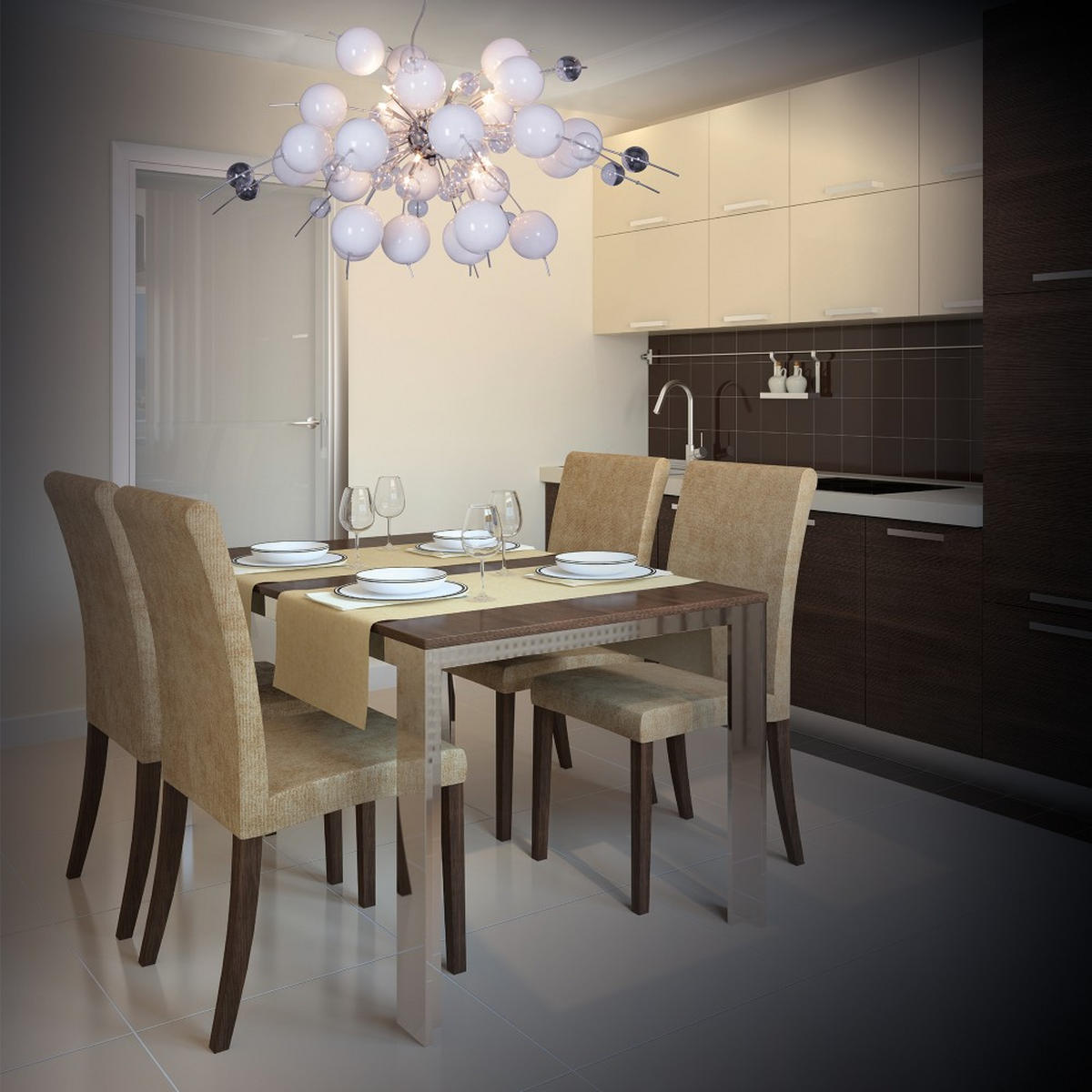 HÄNGELEUCHTE 98/150 cm  - Chromfarben/Klar, Design, Glas/Metall (98/150cm) - Näve
