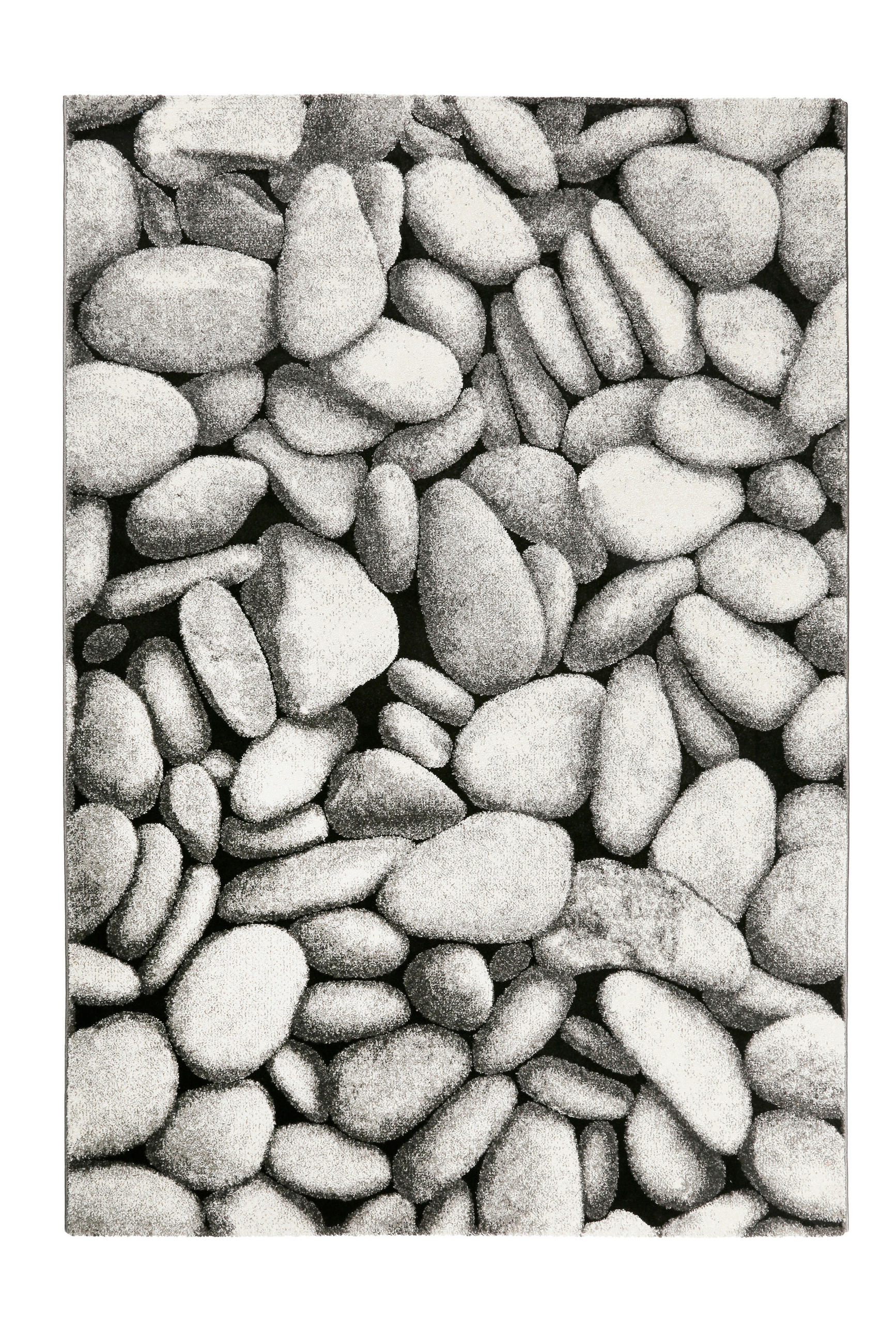 Wecon Home Webteppich Stony Island Grau, Schwarz, Silber 80x150 cm