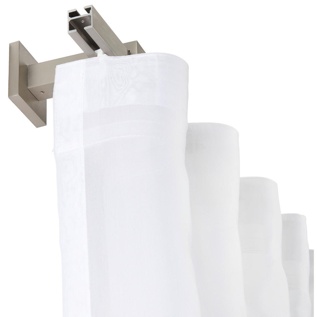 Thumbnail - Homeware Vorhangstangenset, Edelstahl, Metall, 200 cm, Wohntextilien, Gardinen & Vorhänge, Gardinen-Stangen