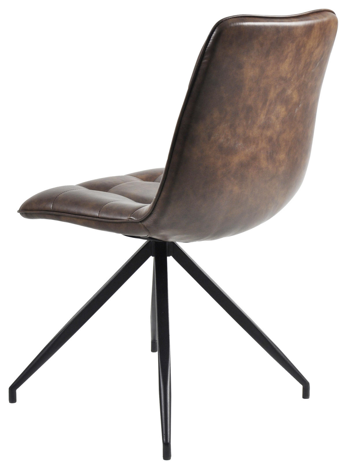 STUHL Lederlook Braun, Schwarz  - Schwarz/Braun, MODERN, Textil/Metall (47/85/55,5cm) - Livetastic