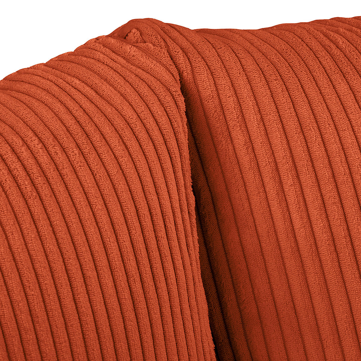 ECKSOFA inkl. Hocker Ariella in Cord Rostfarben  231/161 cm  - Rostfarben/Naturfarben, Design, Holz/Textil (231/161cm) - Livetastic