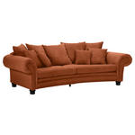 MEGASOFA Cord Terracotta  - Terracotta/Schwarz, ROMANTIK / LANDHAUS, Holz/Textil (276/81/140cm) - Landscape