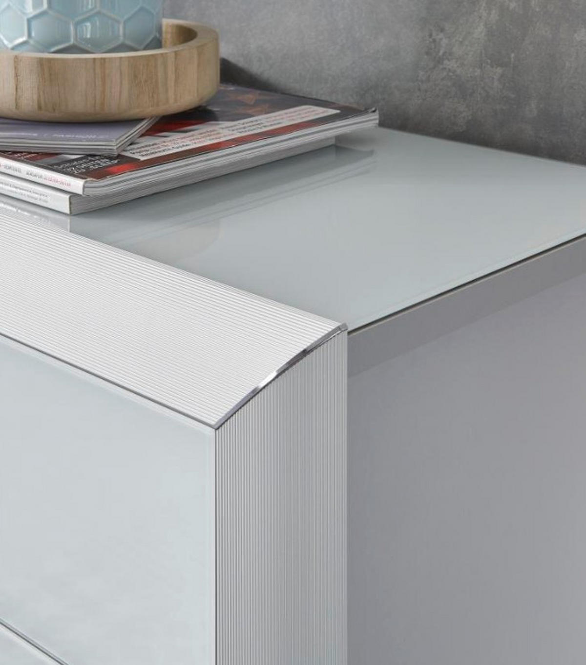 SCHUHSCHRANK Weiß, Alufarben  - Alufarben/Weiß, Design, Glas/Holzwerkstoff (63/103/32cm) - Dieter Knoll