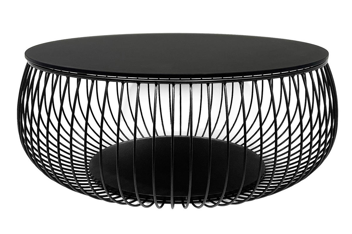COUCHTISCH in Metall, Glas 86/86/35 cm  - Schwarz, Design, Glas/Metall (86/86/35cm) - Livetastic
