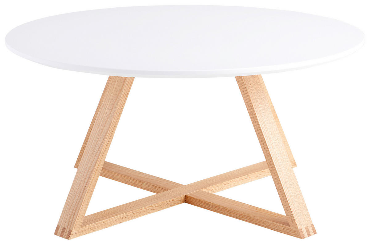 TABLE BASSE in Holz, Holzwerkstoff 80/80/39 cm  - couleur de chêne/blanc, Modern, bois/matériau de bois (80/80/39cm) - MID.YOU