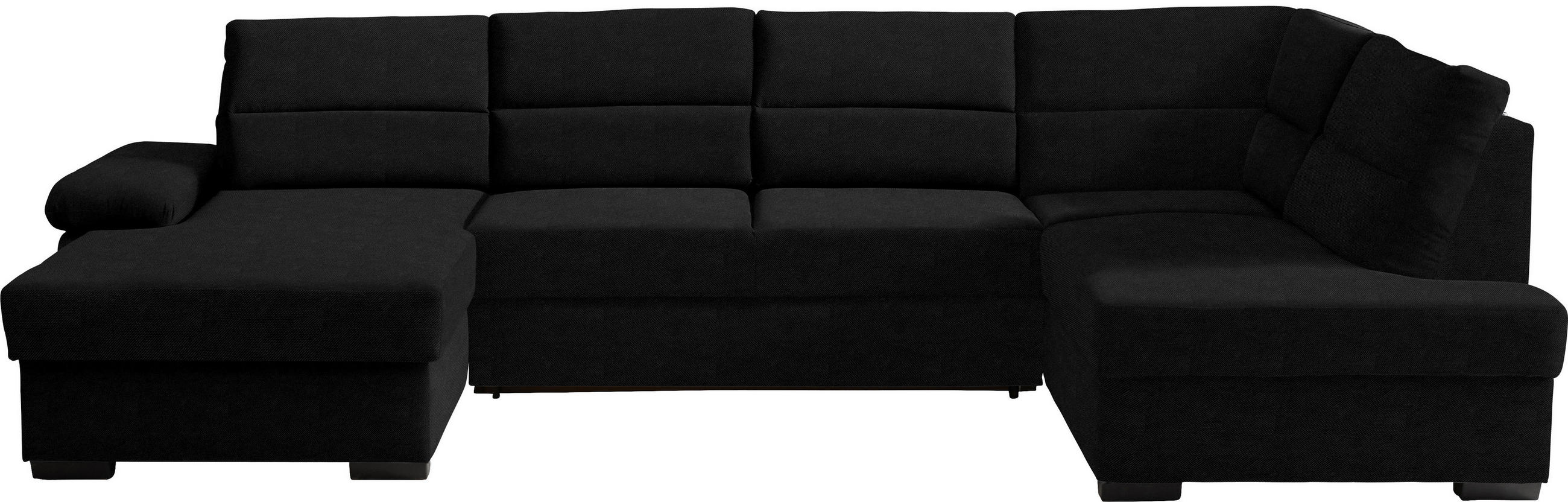 WOHNLANDSCHAFT  Flachgewebe Schwarz  - Dunkelbraun/Schwarz, Konventionell, Kunststoff/Textil (166/319/183cm) - Cantus