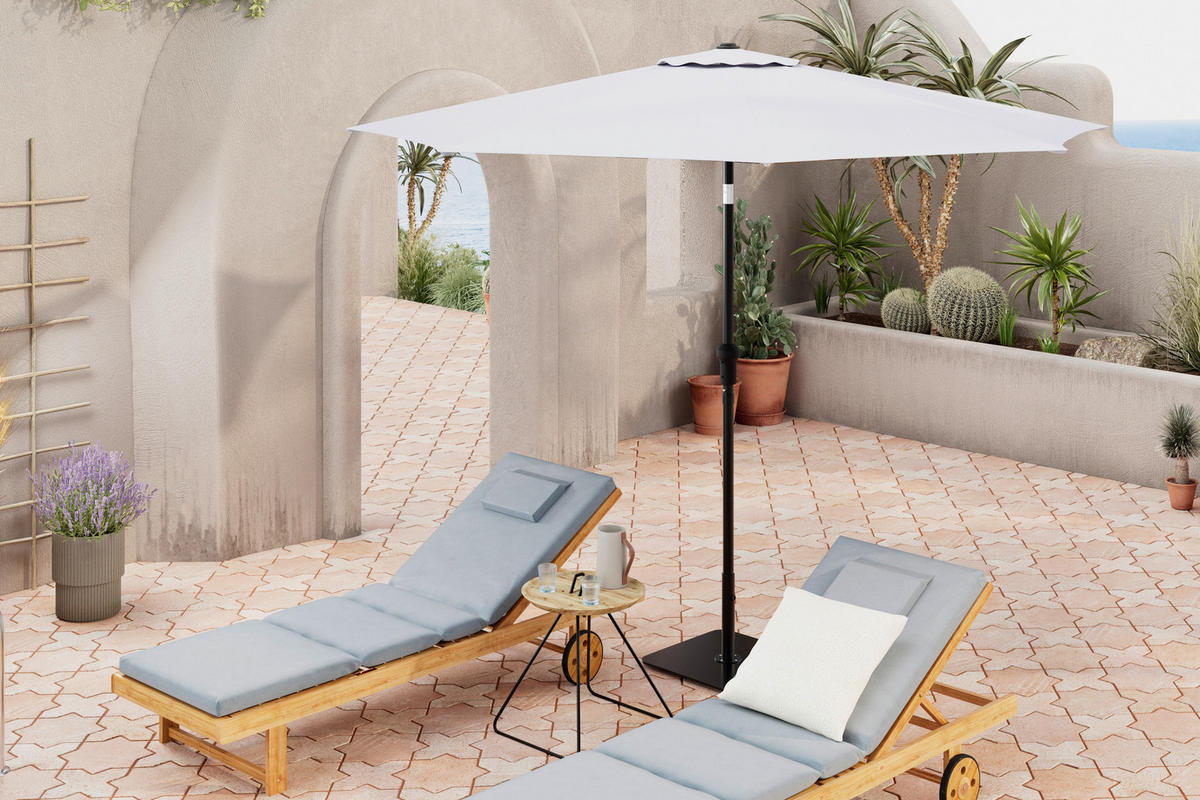 SONNENSCHIRM 250 cm   - Dunkelgrau/Hellgrau, MODERN, Textil/Metall (250cm) - Ambia Garden