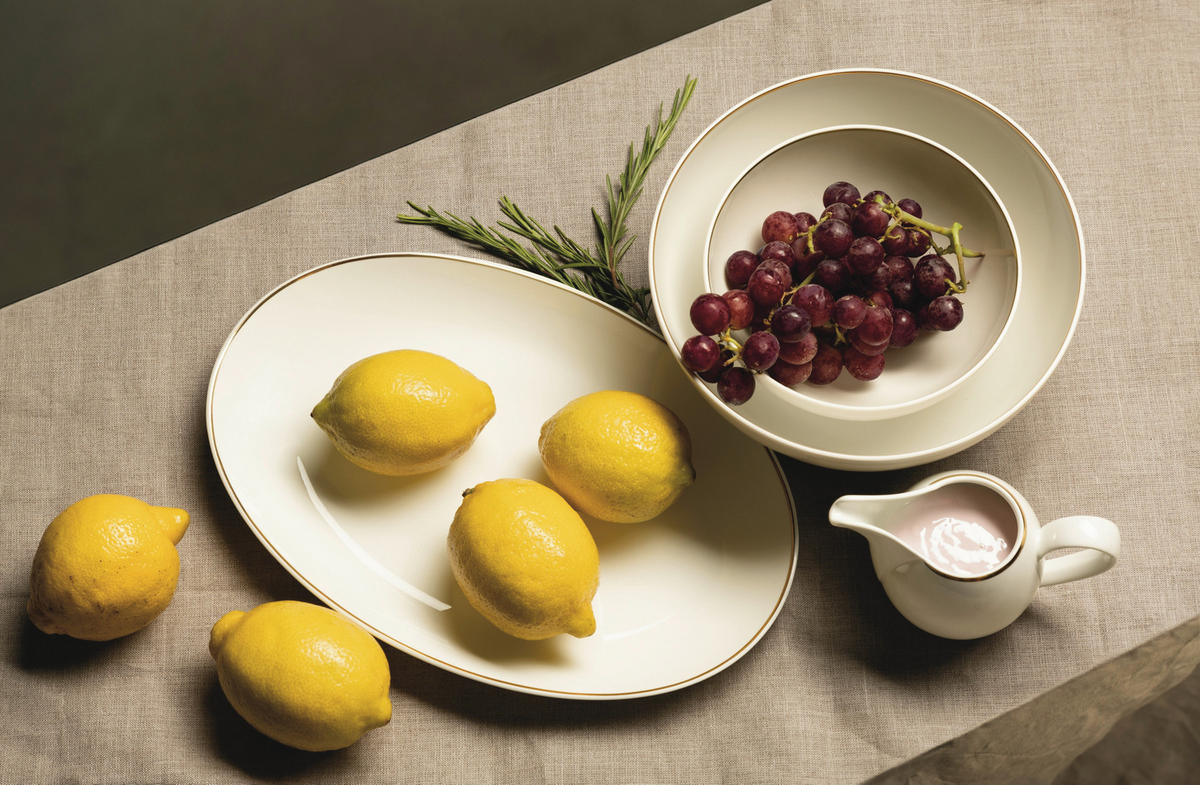 KAVNI SERVIS  Savona  18-delni      - zlate barve/biserna, Basics, keramika - Seltmann Weiden