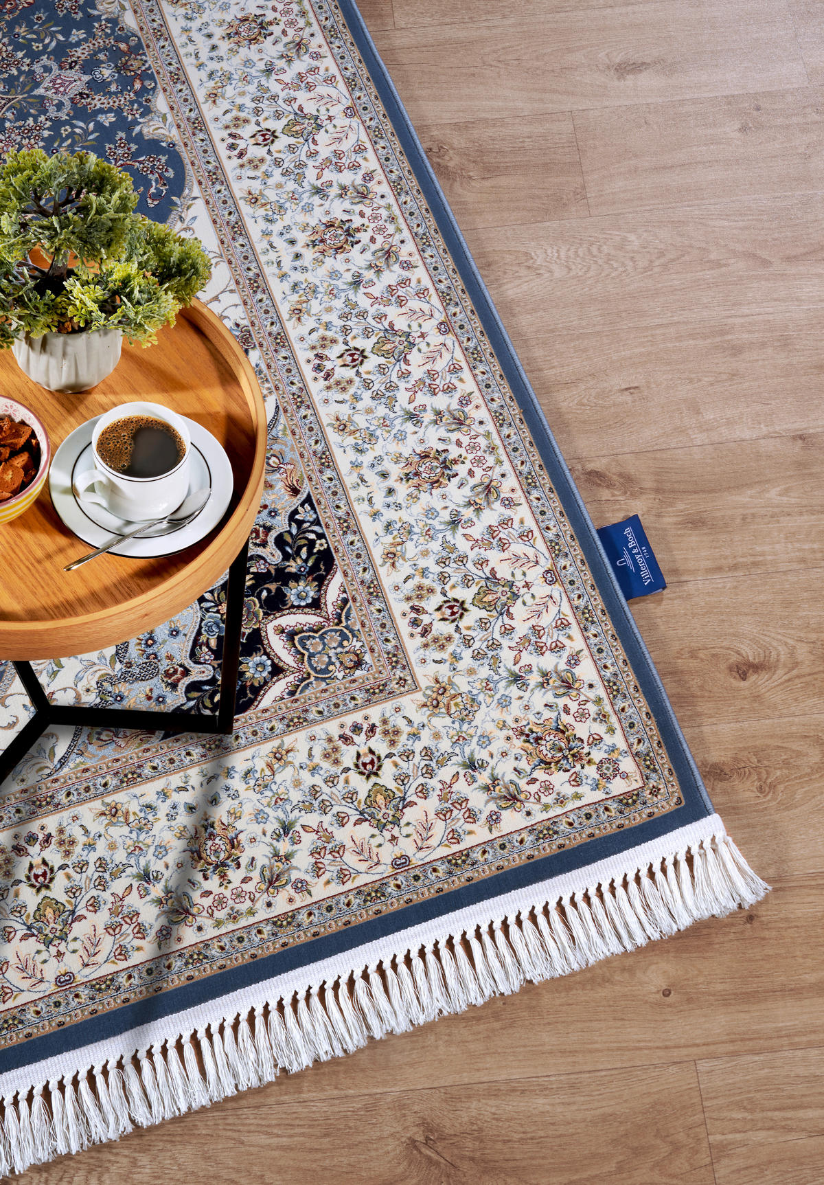 FLACHWEBETEPPICH 128/190 cm Kollektion 1870 Creme, Hellblau  - Creme/Hellblau, Design, Kunststoff/Textil (128/190cm) - Villeroy & Boch
