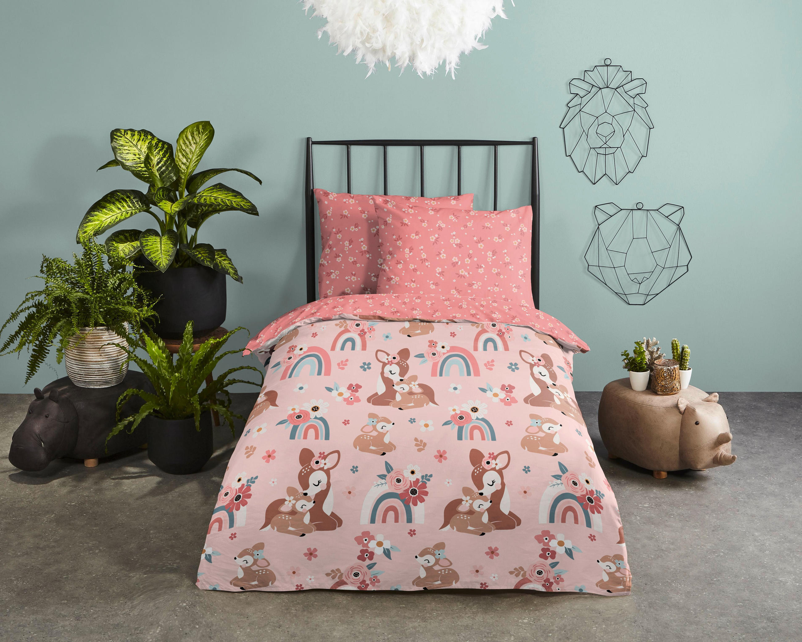 KINDERBETTWÄSCHE 140/200 cm  - Hellrosa/Rosa, Trend, Textil (140/200cm)