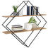 NÁSTĚNNÝ REGÁL, barvy akácie, tmavě šedá - tmavě šedá/barvy akácie, Trend, kov/dřevo (107/107/26cm) - Ambia Home NÁSTĚNNÝ REGÁL, barvy akácie, tmavě šedá - tmavě šedá/barvy akácie, Trend, kov/dřevo (107/107/26cm) - Ambia Home