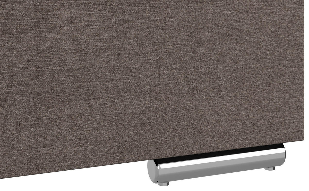 BOX-ÁGY 140/200 cm  taupe  - krómszínű/taupe, Basics, faalapú anyag/textil (140/200cm) - Carryhome