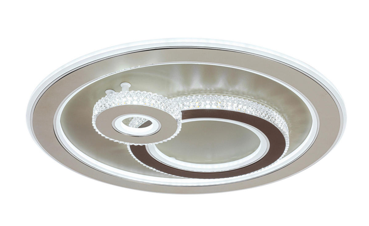 LED MENNYEZETI LÁMPA - krómszínű/barna, Trend, műanyag/fém (48/9cm) - Novel