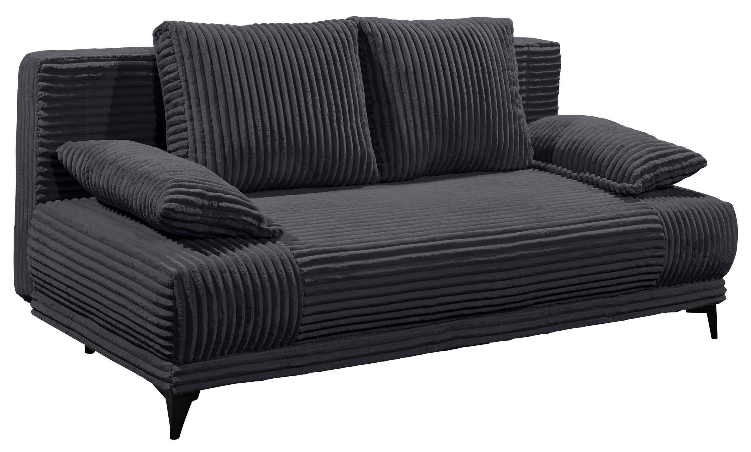 SCHLAFSOFA Cord Schwarz  - Schwarz, KONVENTIONELL, Kunststoff/Textil (211/96/105cm) - Carryhome